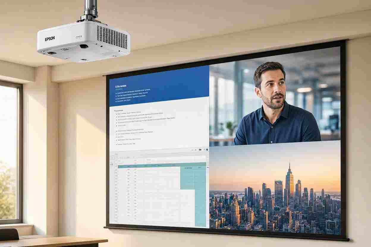 Projector with Split screen display